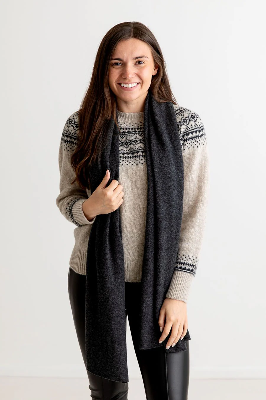 Scottish Cashmere Knitted Plain Stole - Image 3