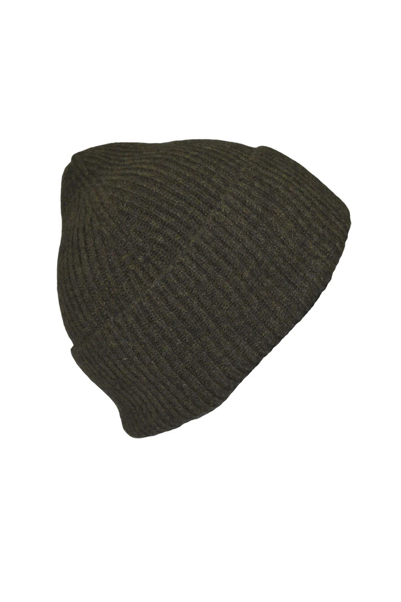 Lambswool Ribbed Beanie Hat - Image 14