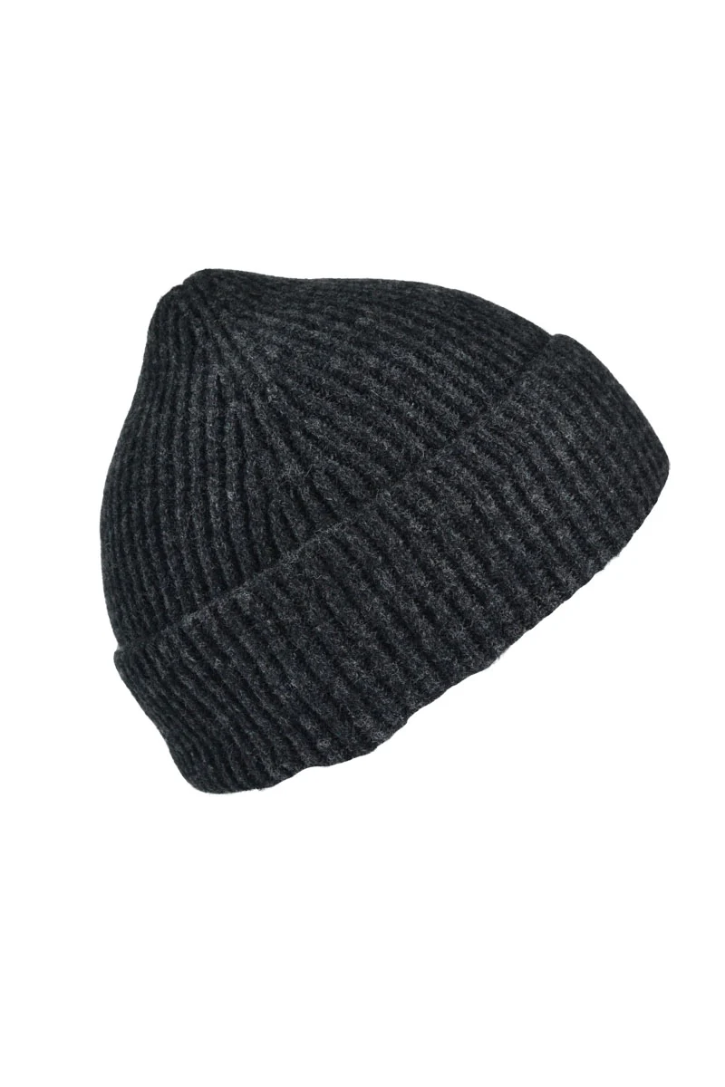 Lambswool Ribbed Beanie Hat - Image 5