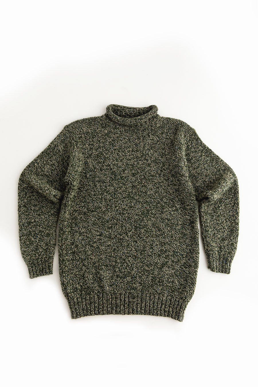 Mens Chunky Roll Neck Jumper - Forest - Image 5