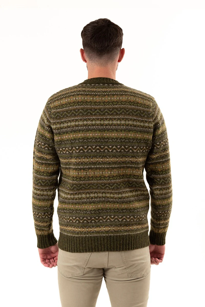 Mens Fair isle Kinnaird Jumper - Green - Image 4