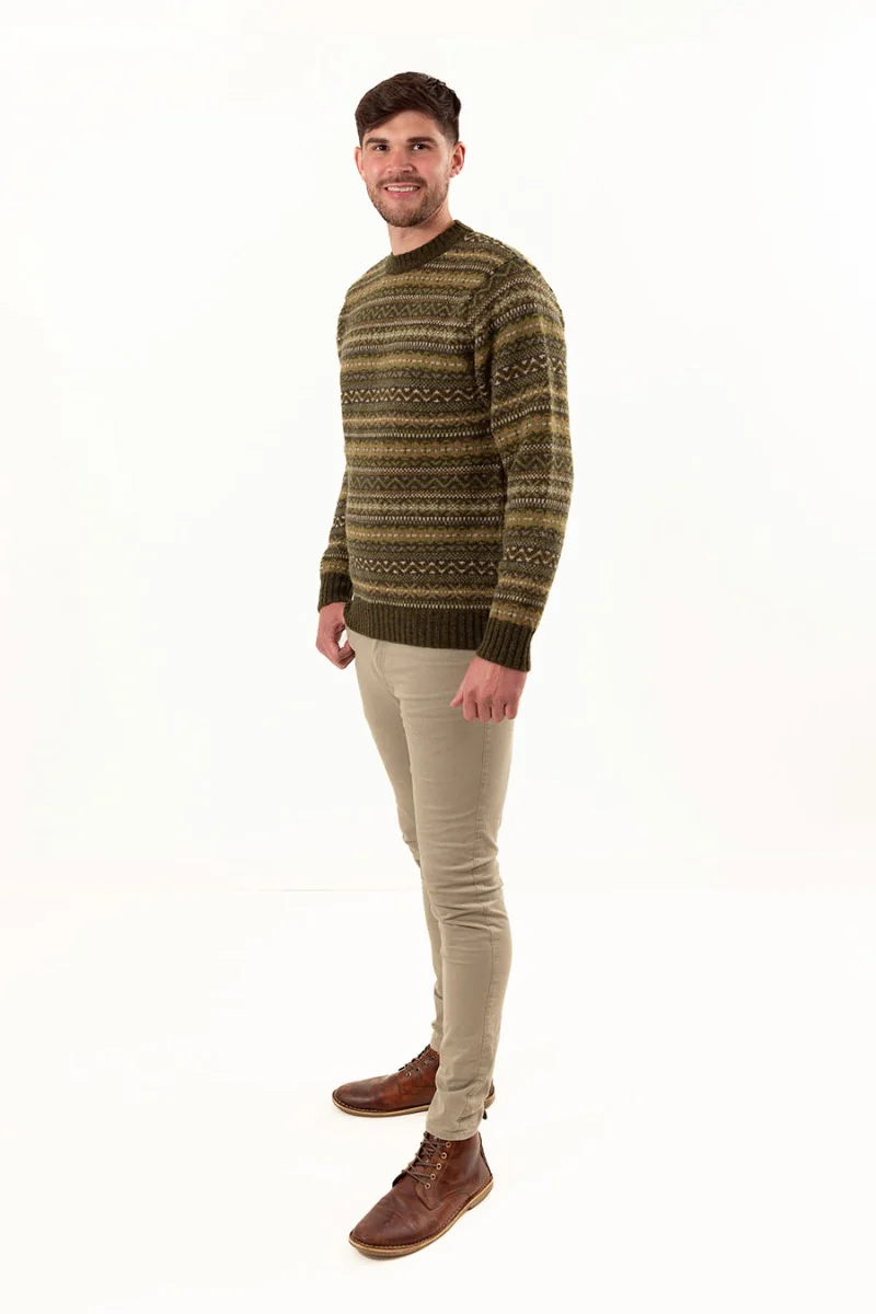 Mens Fair isle Kinnaird Jumper - Green - Image 5