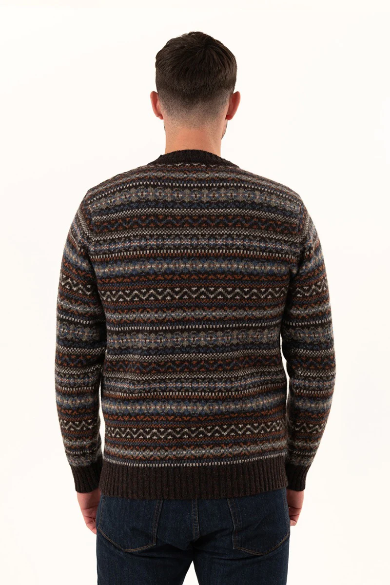 Mens Fair isle Kinnaird Jumper - Midnight Rust - Image 4