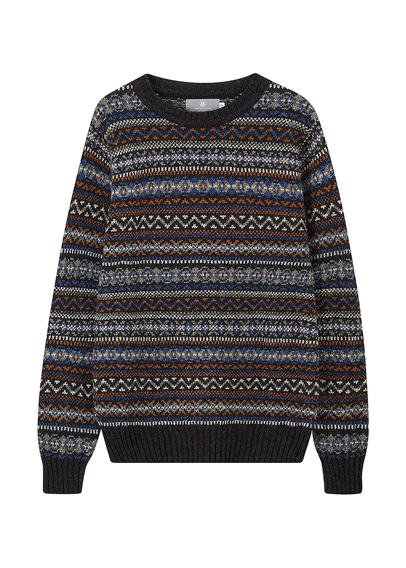 Mens Fair isle Kinnaird Jumper - Midnight Rust - Image 7