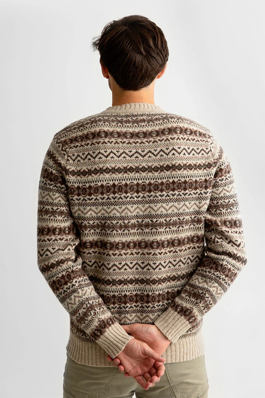 Mens Fair isle Kinnaird Jumper - Oatmilk - Image 3