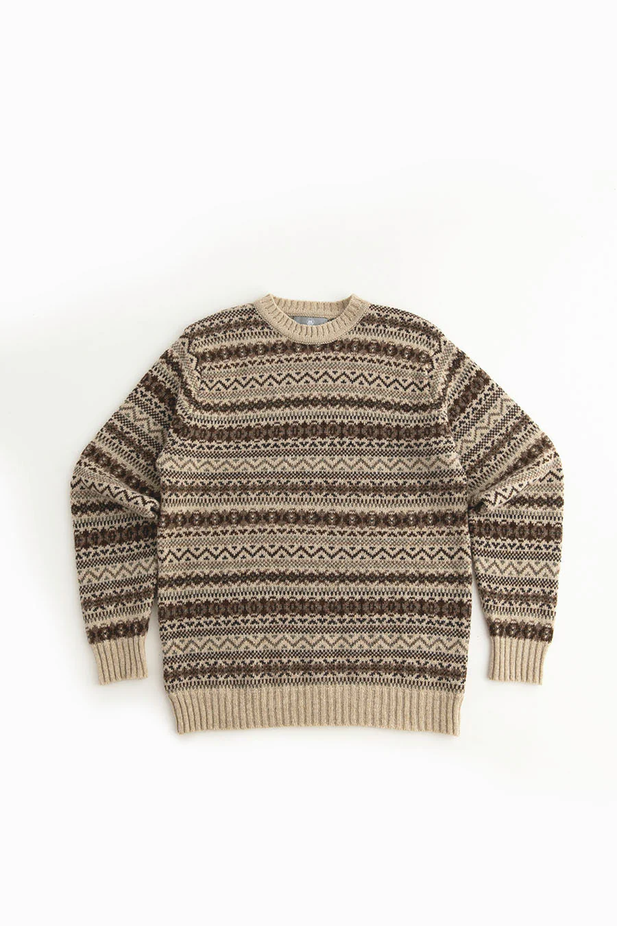 Mens Fair isle Kinnaird Jumper - Oatmilk - Image 5