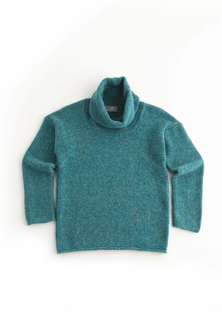 Womens Chunky Cowl neck jumper - light teal - Image 3