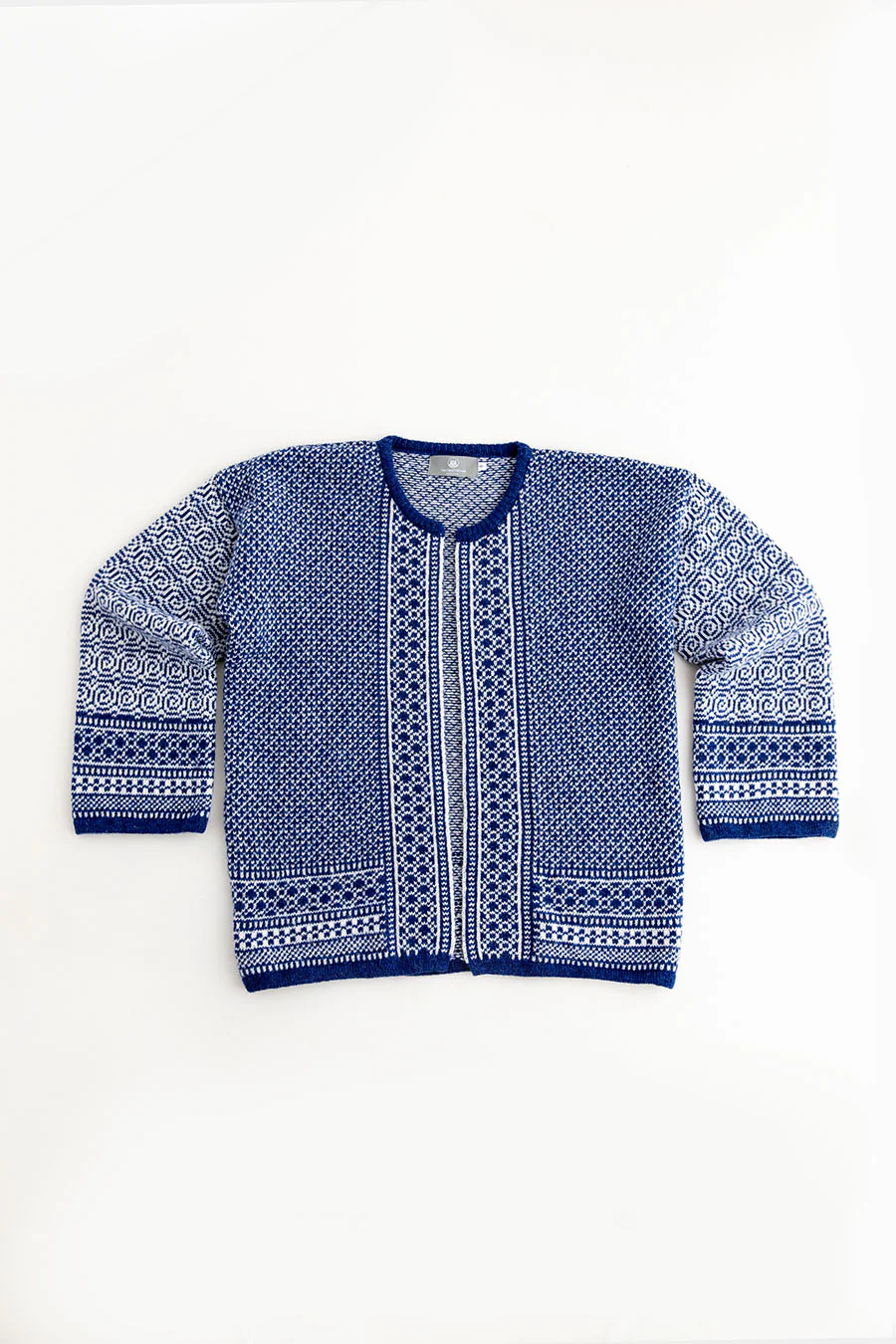 Womens Fair isle Towie Kimono Cardigan / Coatigan - Royal Blue - Image 3