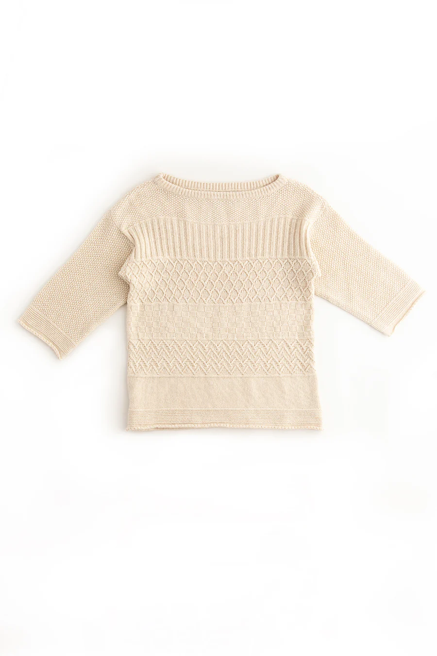 Womens Geelong Superfine Lambswool "Boathouse" Gansey Jumper - Almond - Image 7