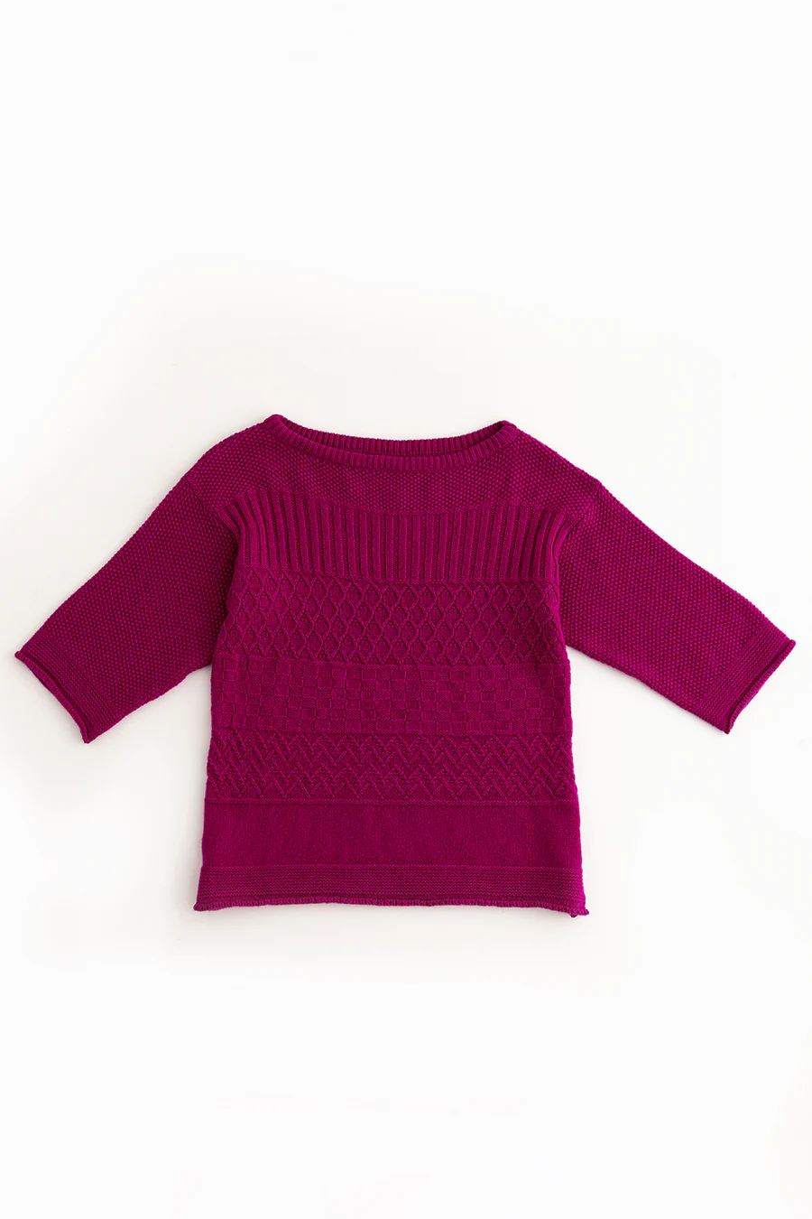 Womens Geelong Superfine Lambswool "Boathouse" Gansey Jumper - Pink - Image 4