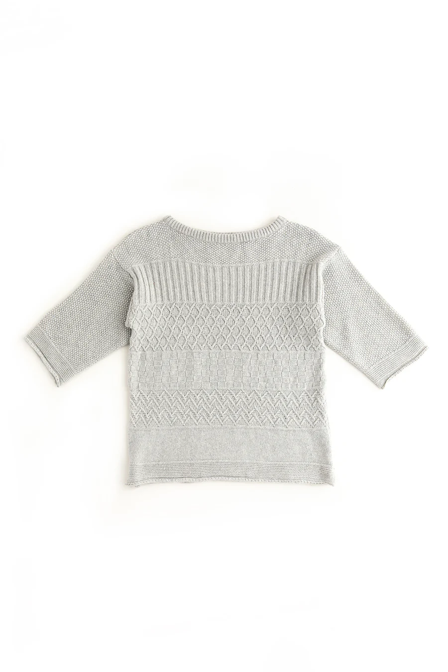 Womens Geelong Superfine Lambswool "Boathouse" Gansey Jumper - Silver Grey - Image 4