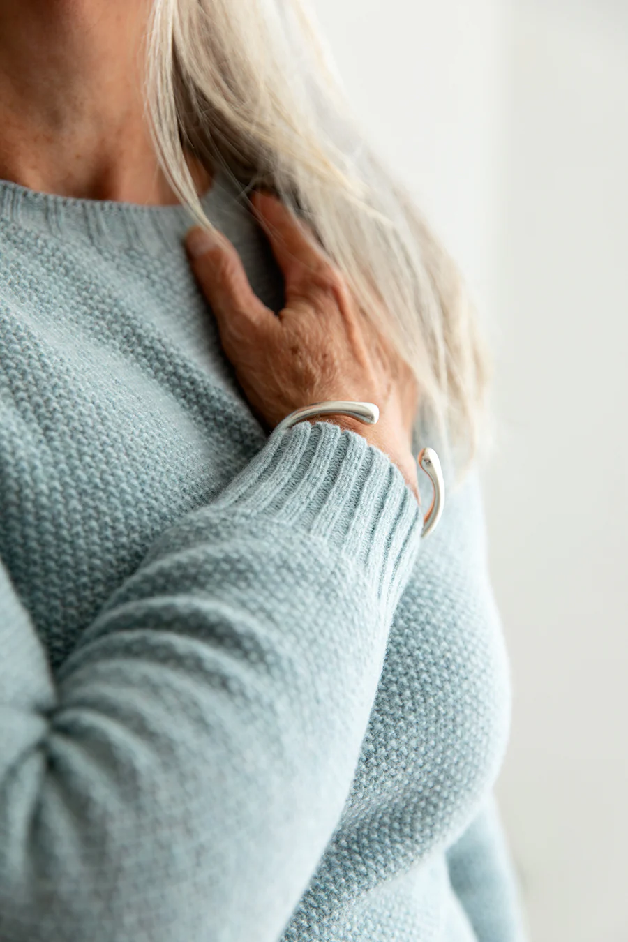 Womens Geelong Superfine Lambswool Moss Stitch Jumper - Duck egg - Image 6